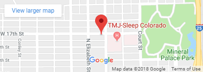map of TMJ Sleep Colorado office location